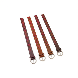 Cintura in PU con fibbia ad anello in metallo ricamato, larghezza 4 cm, per accessori moda donna - Product Image 1