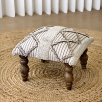 Pouf ou banc à chaussures en papier fait main importé de Chine, design néoclassique, touffeté, siège bas, repose-pieds