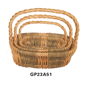 2025 nouveau panier de fleurs en osier en matériau de saule <span class=keywords><strong>avec</strong></span> poignées couvercle couleur naturelle pour les pique-niques de Pâques cadeaux décor à la maison et mariage - Product Image 2