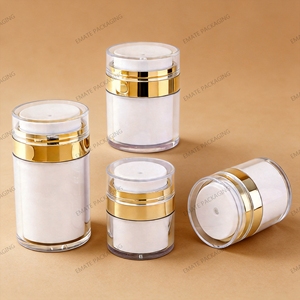 IN STOCK Low MOQ 15ml 30ml 50ml 100ml Luxury Fancy Silver Gold Cosmetic Skincare Acrylic <strong>Airless</strong> <strong>Pump</strong> Cream <strong>Jar</strong> 30ml 50ml - Product Image 5