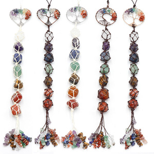 Attrape-rêves Arbre <span class=keywords><strong>de</strong></span> Vie avec 7 Pierres des Chakras, Cristal <span class=keywords><strong>de</strong></span> Guérison, Cadeau Feng Shui, Décoration <span class=keywords><strong>de</strong></span> Chambre Sorcière pour Femmes, à Suspendre pour Rideaux et Voitures - Product Image 4
