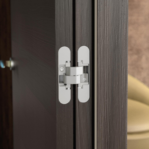 EMUCA EMU1019712 Cerniere Nascoste in Lega di Zinco Bianche per Porte di Passaggio, Apertura 180°, Carico 40 kg, 1 Paio, Made in Italy - Product Image 2