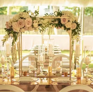ZT-439 altın metal dekorasyon çiçek düzenleme standları düğün salonu için