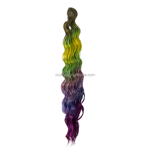 Extensiones de Cabello Trenzadas de Onda Profunda de 24 Pulgadas y 100 g, Color Arcoíris Vibrante Multicolor para Cosplay, Festivales y Uso Diario, Onda Profunda Suelta de <span class=keywords><strong>Anna</strong></span> - Product Image 1