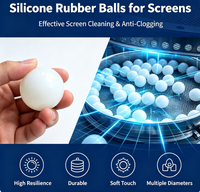 Billes en silicone solide résistantes à la chaleur, haute élasticité, pour le nettoyage des écrans et des tamis vibrants, nettoyage à sec