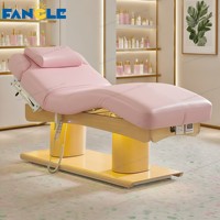Lit de massage électrique rose de luxe moderne lit facial de salon de beauté lit de beauté à 4 moteurs lit de cils