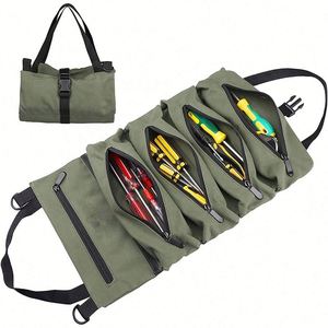 Mens Heavy Duty Private Logo <b>Canvas</b> Durable Wrench <b>Rolling</b> Tool Bag - Product Image 3