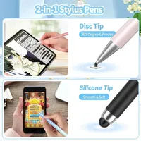 Stylet 2 en 1 pour iPad, iPhone, tablettes Android et Samsung, stylet capacitif à pointe fine pour tous les écrans tactiles