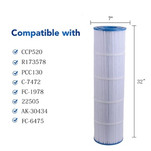 Cartuccia filtro piscina di ricambio POOLPURE PCC130 SPA compatibile con Pentair CCP520 R173578 Filbur FC-1978 FC-6475, 130 pollici quadrati. Piedi - Product Image 1