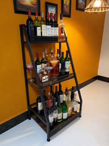 Mini-Bar a 3 livelli con armadio per liquori, pavimento autoportante per whisky, espositore per bottiglie <span class=keywords><strong>di</strong></span> liquori ad angolo - Product Image 3