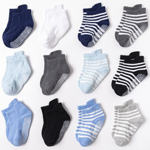 6 pares de <span class=keywords><strong>calcetines</strong></span> tobilleros antideslizantes para bebé, <span class=keywords><strong>calcetines</strong></span> finos de algodón de malla transpirable de verano con agarres antideslizantes para niños pequeños y niñas - Product Image 1