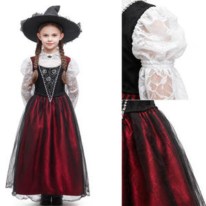 Disfraz de Bruja para Niñas, Vestido Negro y Rojo de Halloween con Sombrero, Estilo Gótico, Inspirado en Películas y Series de TV, de Poliéster - Product Image 4