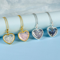 Pendentif en cristal en forme de cœur, améthyste, gravier, pierre précieuse de guérison, puces de quartz, rose, vente en gros