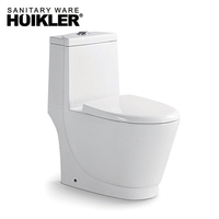 HUIKLER toilettes en céramique à gravité Commode, chasse d'eau en forme de S et de P
