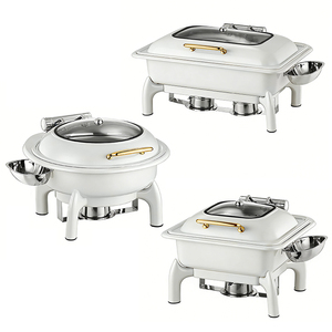 <span class=keywords><strong>Scaldavivande</strong></span> <span class=keywords><strong>Elettrico</strong></span> Professionale 6L 9L in Acciaio Inox, Contenitore Idraulico Bianco Oro per Buffet e Catering - Product Image 2