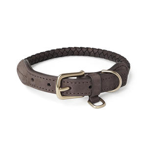 Maßgefertigtes Hochwertiges Langlebiges Rindsleder Handgeflochtenes Robustes Anti-Verlust Haustier-Hundehalsband-Leine-Set für Einfaches Gehen mit dem Hund - Product Image 6