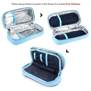 Bolsa enfriadora de <span class=keywords><strong>insulina</strong></span> portátil, reutilizable, con aislamiento pequeño, organizador para diabéticos, paquete enfriador de viaje médico con 2 paquetes de hielo para la familia - Product Image 4