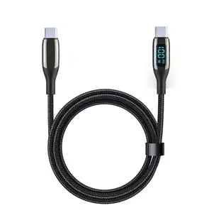 LED Data Cables Monitor Digital Display Mobile Phone Charger PD 100W Usb Cable Type-c Fast Charging For IPhone