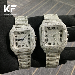 럭셔리 남성용 40mm 힙합 기계식 VVS 모이사나이트 다이아몬드 아이스드 시계 사파이어 케이스 스테인리스 스틸 밴드 - Product Image 2