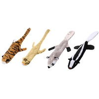 Jouet pour chien en peluche en suède, couineur, motifs Ours, Renard, Tigre, Lion, jouet à mâcher interactif et durable pour le nettoyage des dents, jouet animal en peluche doux
