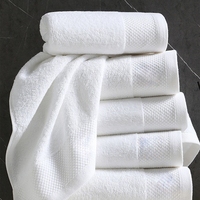 Serviette de bain en coton mélangé poly 21 fils, blanche, brodée sur mesure, pour hôtel et spa, vente en gros