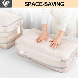 Large Capacity Comforter <b>Storage</b> <b>Bag</b> Self Compression Bedding Organizer Quilt <b>Storage</b> Tote for Closet Underbed Moving - Product Image 4