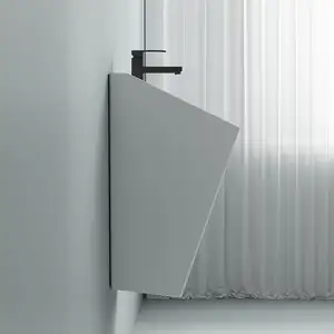 CaCa wastafel gantung dinding kamar mandi, wastafel gantung kamar mandi porselen warna kustom dengan cermin pintar dan kabinet