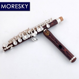MORESKY Flauta Piccolo de Madera de Dalbergia Cearensis, Clave de Do, Cuproníquel, Tamaño Medio, Cuerpo Plateado, Material de Ébano MPC-166 - Product Image 2