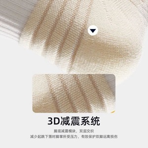 Athletic Socks White <b>Nylon</b> Basketball Sport Performance Breathable Non <b>Slip</b> Crew Length - Product Image 3