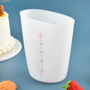 Silicone Pink White Graduated <strong>Measuring</strong> <strong>Cup</strong> Stackable Multiple Sizes Kitchen Measure Container Nonstick Reusable Baking Supplies - Product Image 2