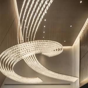 Progetto personalizzato tavolo di sabbia pannello acrilico lampadario nella hall Hotel arte luce decorativa commerciale centro commerciale luci pendenti - Product Image 5