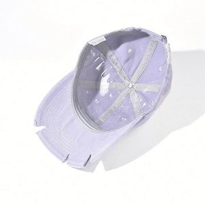 หมวกเบสบอลทรงสวยทันสมัยลายมัดย้อมสำหรับผู้หญิงและผู้ชายรุ่นใหม่ปี 2026 พร้อมดีไซน์ขอบหมวกแบบขาดๆ - Product Image 4