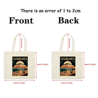 Personalisierte Canvas-Tragetasche mit Casablanca-Muster aus Marokko, wiederverwendbare Einkaufstasche für Damen, ideal für Reisen.