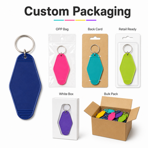 Porte-clés en plastique personnalisé avec logo, style motel vintage, plusieurs couleurs, porte-clés rétro personnalisé pour hôtel, pour cadeau promotionnel en gros - Product Image 4