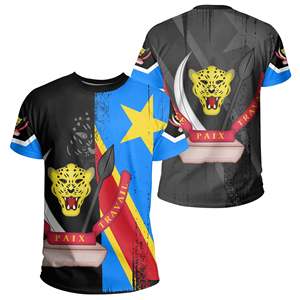 África Congo Valley Ropa indígena Tropical Transpirable Sudor Bleed Camiseta de alta calidad Imprimir-bajo demanda Camisa de hombre - Product Image 2