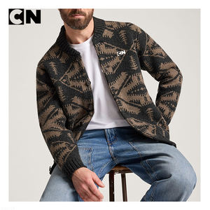 Suéter Cárdigan de Punto con Botones, de Lana de Cordero Vintage Negra para Hombre, con Logotipo Personalizado del Fabricante, Certificación GRS - Product Image 2