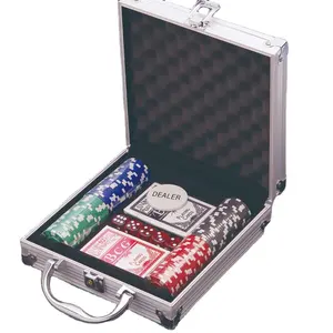 लैंडर-मैन 100 पीसी कैसीनो पोकर चिप्स सेट बॉक्स चिप्स पोकर सेट पोकर चिप्स सेट के साथ