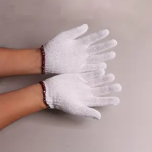 Guante de trabajo pesado de color blanco de calibre 7 calibre 10 guantes de seguridad para minería guante de trabajo resistente