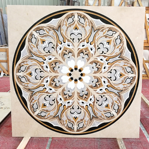 กระเบื้องผนังขอบหินอ่อนวอเตอร์เจ็ทสุดหรูดีไซน์ดอกไม้สีเขียวหรูหราสำหรับเข้าครัวกลางแจ้งสำหรับใช้ในห้องน้ำ - Product Image 4