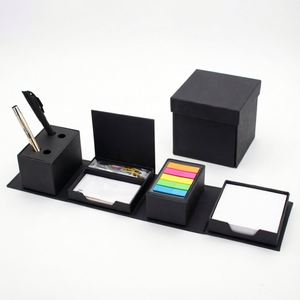 2026 Custom Eco-friendly Kraft Paper Desk Organizer Modular <b>Clipboard</b> Stationery Storage Box Set with Sticky Notes Pen Holder - Product Image 1