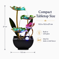 Fontaine d'eau LED Lotus, décoration d'intérieur en résine, cascade cascadeante pour la maison, le bureau, la décoration de jardin zen