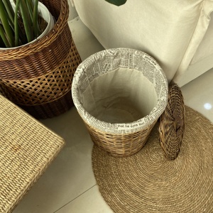 Willow <strong>Laundry</strong> <strong>Basket</strong> Round <strong>Wicker</strong> Woven Natural Home Clothes Storing Large Willow <strong>Laundry</strong> <strong>Basket</strong> - Product Image 4