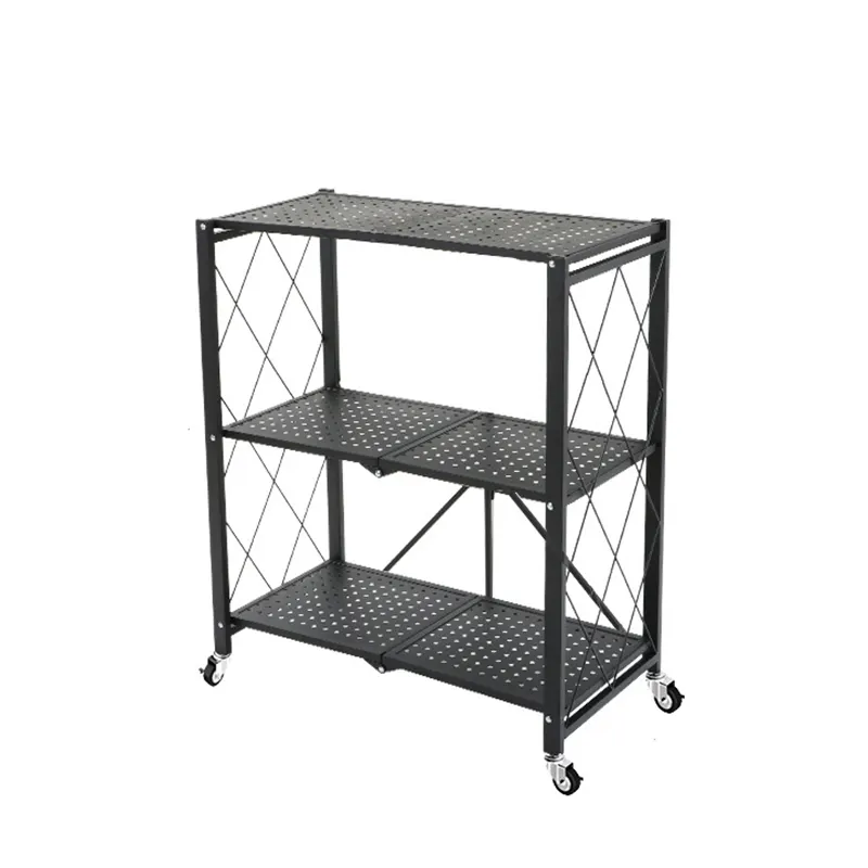 Cheap Price 3/4/5 Layer Microwave Oven Stand Portable Steel Metal Storage Folding Kitchen Rack