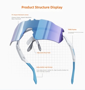 Gafas de Sol Deportivas TR90 <span class=keywords><strong>para</strong></span> Exteriores con Almohadillas Nasales Ajustables <span class=keywords><strong>para</strong></span> Protección Contra el Viento, Ciclismo, Running y Uso Activo ODM OEM - Product Image 5