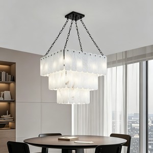 Custom Handmade Modern Luxury Brass Chandelier 20-<b>Light</b> Spanish Alabaster Pendant <b>Light</b> for <b>Dining</b> Room Villa Hotel OEM ODM - Product Image 3