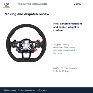 Volant en daim pour Audi R8 Open Center Configuration sélectionnée AR8SD - Product Image 6
