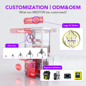 Macchina da Gioco a Gru per Premi di Peluche con Gettoniera, Bianca Pura, con Accettatore di Banconote per Distributore Automatico di Bambole - Product Image 3