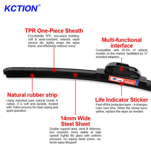Meilleures ventes mondiales, vente en gros d'usine, essuie-glaces en caoutchouc naturel, garantie 12 mois, 18 adaptateurs, lames d'essuie-glaces avant multi-plat de qualité supérieure - Product Image 2