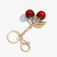 Charmant sac à main en cristal de cerise pour femmes pendentif porte-clés accessoire mignon pour fiançailles de mariage ou cadeau