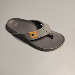 <span class=keywords><strong>Gris</strong></span> texturé respirant anti-glissant confort doux semelle épaisse à la mode décontracté hommes en plein air toutes saisons tongs - Product Image 1